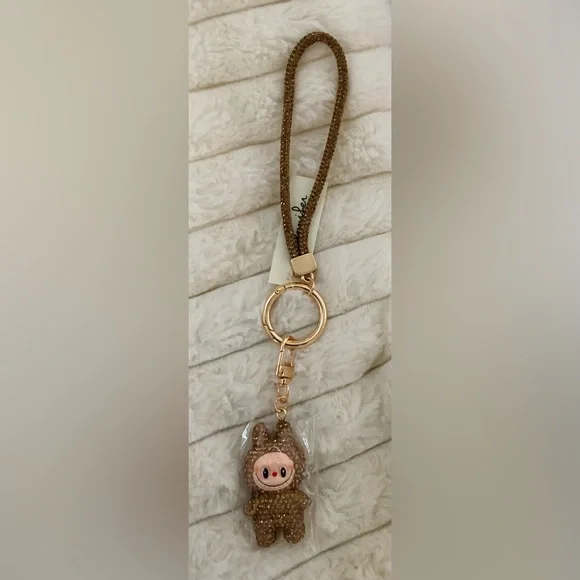 New Cute Monster, Large 10” Rose Gold Rhinestone Keychain/Bag Charm,Cell Phone - Picture 3 of 4